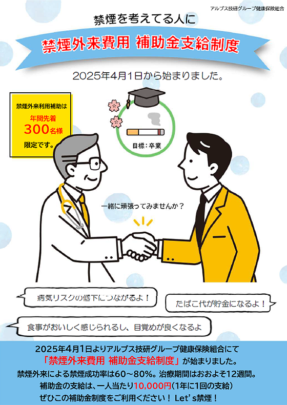 禁煙外来受診費用補助イメージ